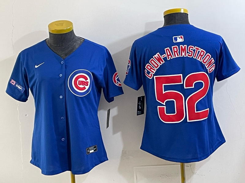Youth Chicago Cubs #52 Crow Armstrong Blue Nike MLB 2025 Jersey 002